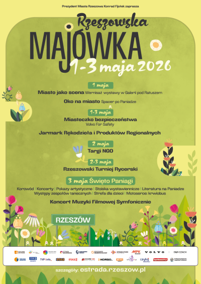 plakat promujący wydarzenia Rzeszowskiej Maj&oacute;wki 2026